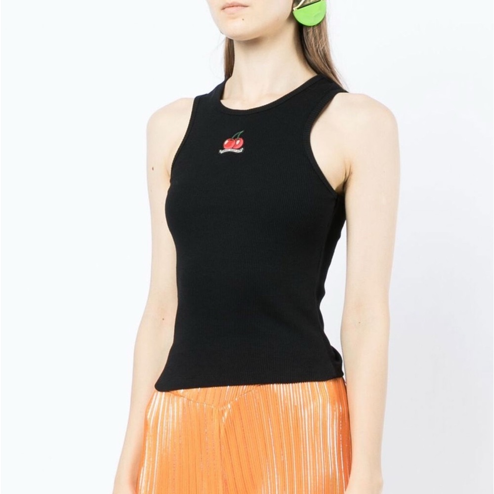 Fiorucci Patch Detail Ribbed Vest Tank